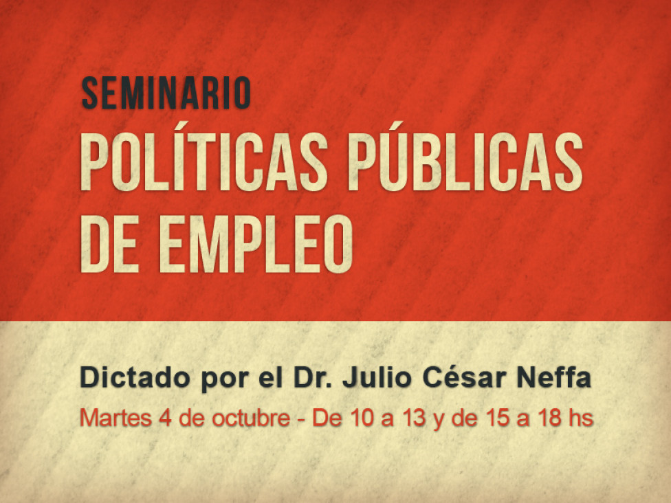 imagen Seminario de políticas públicas de empleo